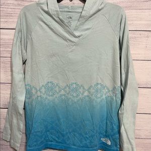 The North Face Women’s 100% Cotton Hoodie T-Shirt Material V Neck Sz L…